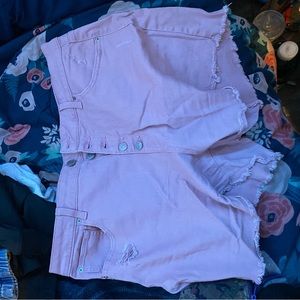 Cropped Pink Jean Shorts